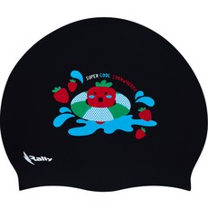 Rally 矽膠成人泳帽 NRUC186, 黑色, 1個