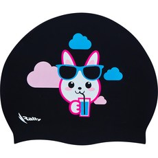 Rally 矽膠成人泳帽 NRUC192, 黑色, 1個