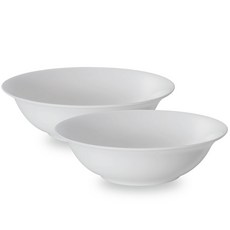 骨瓷鑲邊碗 18.5cm, 白色, 2個