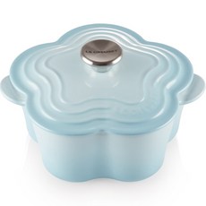 LE CREUSET 花朵造型鍋子 電磁爐適用, 20厘米, 怒藍