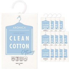 아로니카 센티드 옷장 방향제 옷걸이형 본품, 18g, 15개, 클린코튼