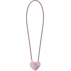 TravelCube 愛心不鏽鋼塗層長鋼纜3位密碼鎖 粉紅色 50cm, 1個