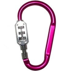 TravelCube 彩色鎖定登山扣3位密碼鎖 特大號 粉紅色, 1個