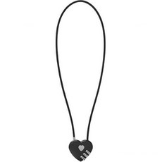 TravelCube 愛心不鏽鋼塗層長鋼纜3位密碼鎖 黑色 50cm, 1個