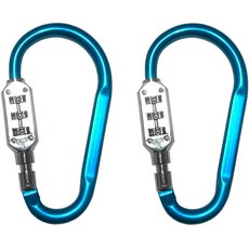 TravelCube 彩色鎖定登山扣3位數密碼鎖 中型 藍色, 2個