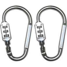 TravelCube 彩色登山扣 3位密碼鎖 特大號 銀色, 2個