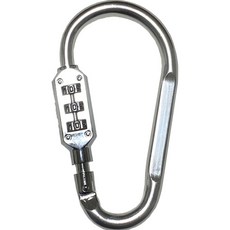 TravelCube 彩色鎖扣登山扣 3位密碼鎖 中型 銀色, 1個