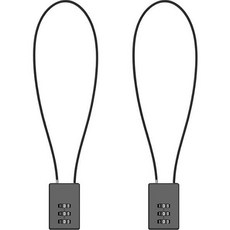 TravelCube 方形不鏽鋼塗層長鋼纜3位密碼鎖 黑色 50cm, 2個