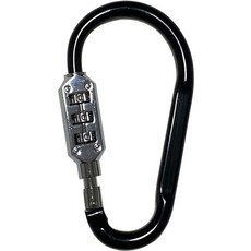 TravelCube 彩色鎖扣登山扣 3位密碼鎖 中型 黑色, 1個