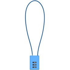 TravelCube 方形不鏽鋼塗層長鋼纜3位密碼鎖 藍色 50cm, 1個