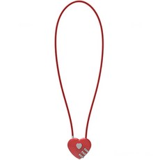 TravelCube 愛心不鏽鋼塗層長鋼纜3位密碼鎖 紅色 50cm, 1個