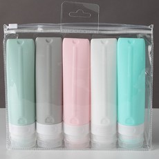 여행용 실리콘 튜브 공병 5p, 80ml, 1세트