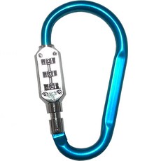 TravelCube 彩色鎖扣登山扣3位密碼鎖 特大號 藍色, 1個