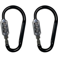 TravelCube 彩色鎖扣登山扣 3位密碼鎖 中型 黑色, 2個