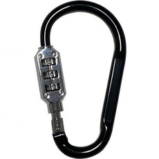 TravelCube 彩色登山扣 3位密碼鎖 特大號 黑色, 1個