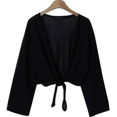 시크블랙 여성용 반어노 허리끈 니트 긴팔 가디건 cpcd2650k36