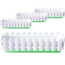 Hwabunworld 底吸式多用途長方形柵欄花盆 4入, 白綠色