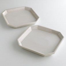 로코리빙 다각접시, 아이보리, 2개