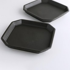 로코리빙 다각접시, 블랙, 2개