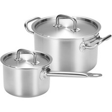 cookever 電磁爐 Pro 高級五層鍋具2件組, 單一顏色, 單柄鍋 16cm + 雙耳鍋 20cm