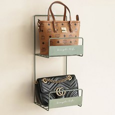 ReadyBox 免鑽孔包包手提包收納整理展示架, 綠色, 2個