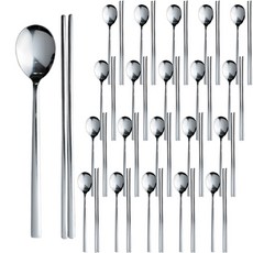 RAONNURI 簡約線條韓式餐具組, 勺子 50p + 筷子 50p, 單色