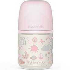 suavinex 蘇維妮 新生兒用安心玻璃奶瓶, 回憶粉, 1個, 120ml