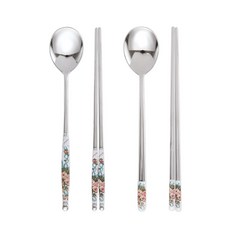 에스엠에프 잉글랜드 엘레강스 몽블랑 부부수저 2벌 세트, 혼합색상, 숟가락 2종 + 젓가락 2종, 1세트
