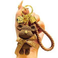 리버폭스 곰돌이 차량용 악세사리 키링, 1개, 브라운