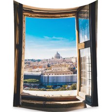 알로데 창문으로 보는 야외 풍경 태피스트리, 08