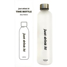 時間刻度水瓶, 白色, 1L