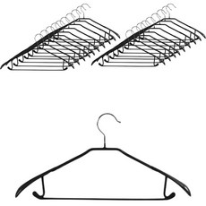Back to Basics 西裝防滑塗層衣架, 黑色, 20個