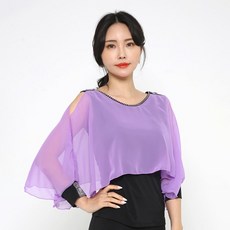 dancedome Mall 七分網紗T恤 LDT8700, 淺紫色