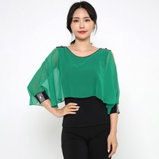 dancedome 商城七分袖網紗T恤 LDT8700, 綠色