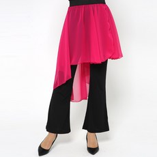 dancedome 雪紡斜邊裹裙 LDL3600, 深粉紅色