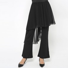 dancedome MOL 雪紡斜裹裙 LDL3600, 黑色