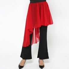 dancedome 商城 雪紡斜邊裹裙 LDL3600, 紅色