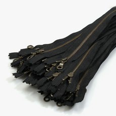 YKK 華可貴 黃銅拉鍊圓環 3號 20cm, 25個, 黑色