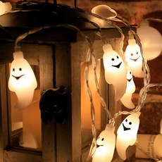 비바셀 萬聖節LED裝飾燈串 20燈 鬼魂造型, 燈泡色(暖白光)