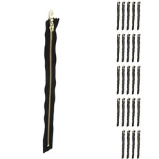 YKK 金色金屬拉鍊5號 30cm, 黑色, 25個