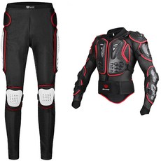 River Fox 摩托車騎士賽車防護服上下套裝, 紅色