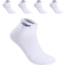 LECAF 男性運動氣墊標準舒適版踝襪5雙組, 白色 + 藍色