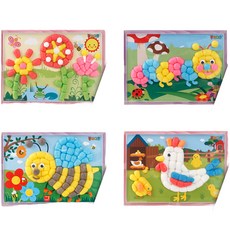 PLAYCORN 浮雕相框4件組系列1, 混合顏色, 1套