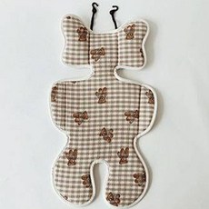 dot to dot Melange格紋Dotteddy透氣涼墊嬰兒推車涼感坐墊, 棕色, 1個
