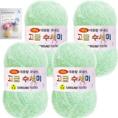 yarna 대용량 수세미 100g 4p + A 인쇄도안 8종 세트, 134 베이비민트, 1세트