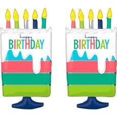 anagram 摩登生日銀箔氣球 超級造型, 2個, 混合顏色