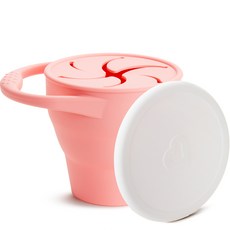 munchkin 滿趣健 矽膠折疊嬰兒零食杯, 珊瑚色, 1組