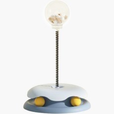 Lanboer 彩色圓盤彈簧球趣味飼料玩具, 藍色, 1個