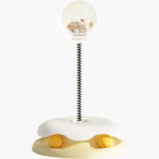 Lanboer 彩色圓盤彈簧球趣味飼料玩具, 黃色, 1個