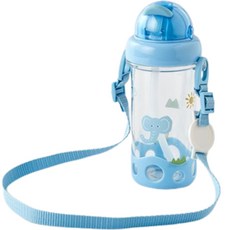 Modern House 兒童用野生動物世界Tritan吸管水瓶 + 替換用吸管組, 大象, 1套